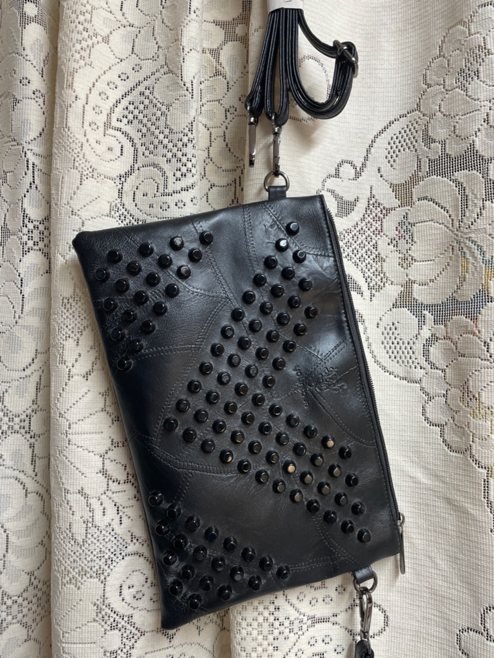 Younique Black Studded  Wristlet Crossbody